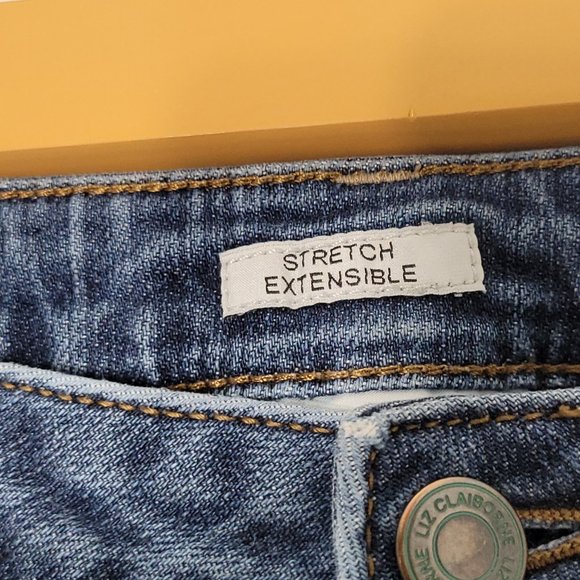 Liz Claiborne Denim Blue Jeans Stretch Straight Leg Classic Casual Womens 8 - Picture 4 of 14